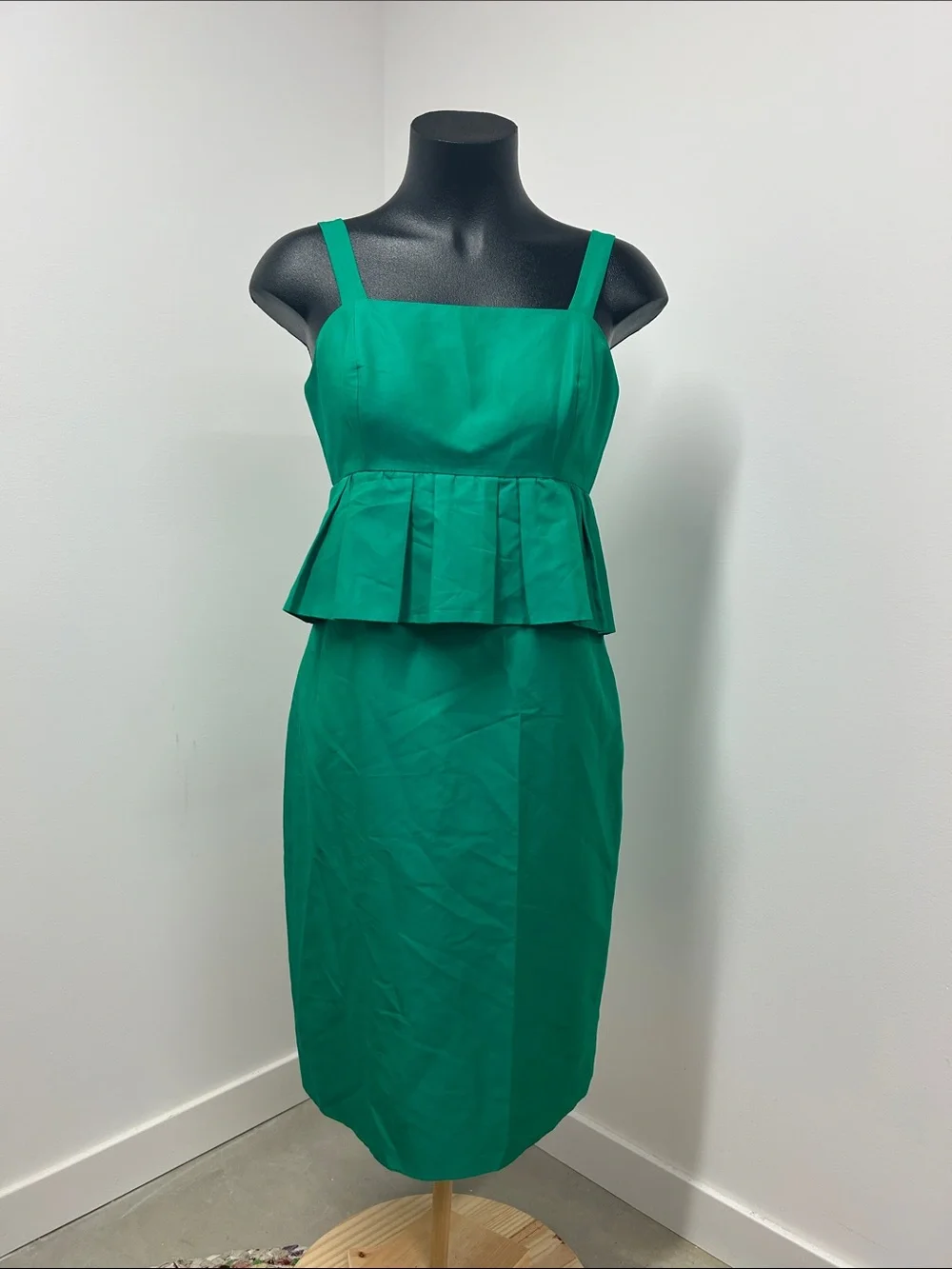 J. Crew Emerald Green Peplum Sheath Dress
